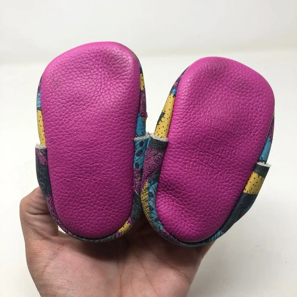 Freshly Picked Patchwork Sally Moccasins Baby 2 Infant Pink Disney  Leather